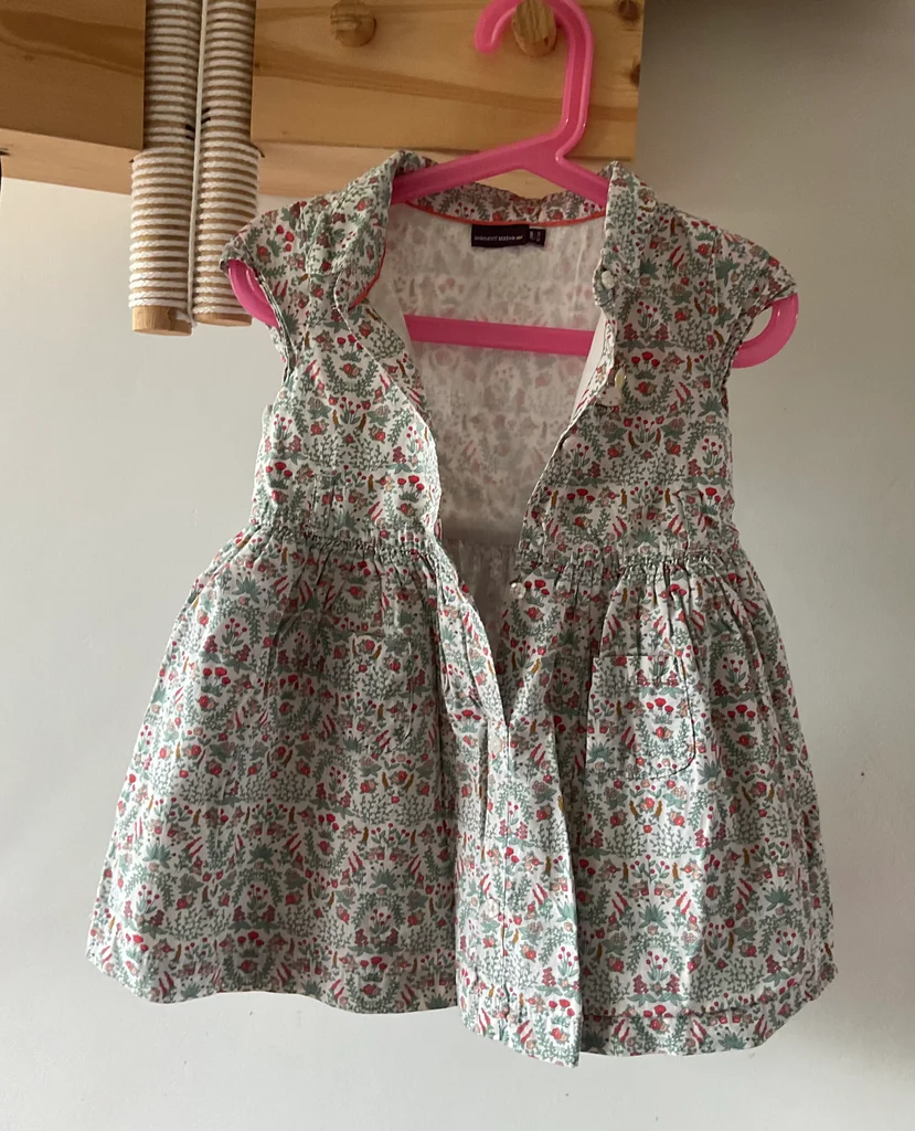 🔥-20%🔥 Robe Sergent Major Fleurs Rouge Vert – 2 ans 92 cm 💯 Coton – photo 7